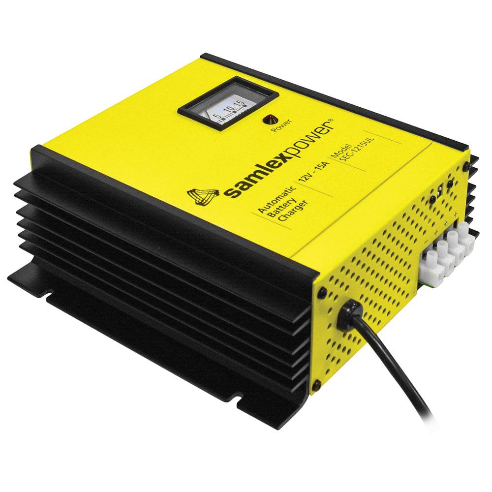 Suncoast Marine and Auto offers Samlex 15A Battery Charger - 12V - 3-Bank - 3-Stage w/Dip Switch Lugs [SEC-1215UL]