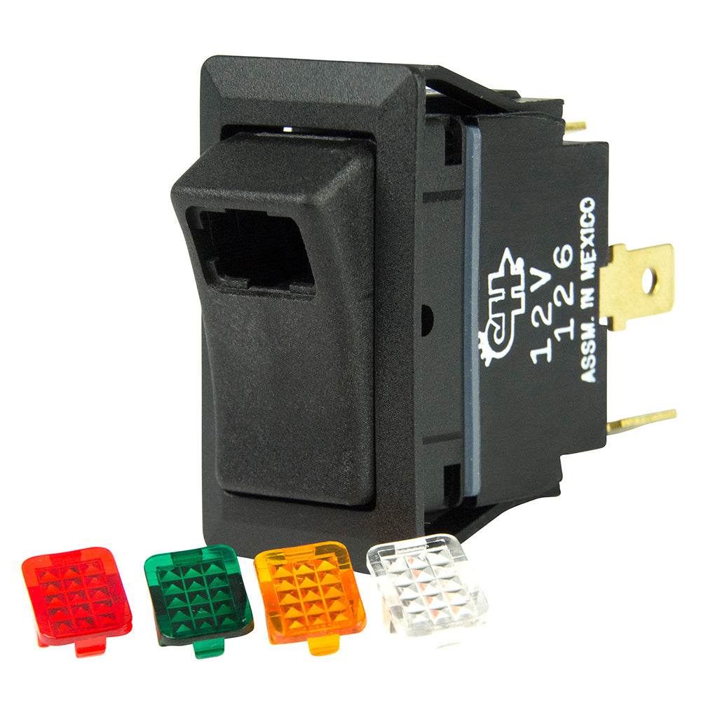 Suncoast Marine and Auto offers BEP SPST Rocker Switch - 1-LED w/4-Colored Covers - 12V/24V - ON/OFF [1001716]