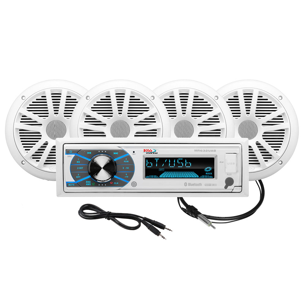 Suncoast Marine and Auto offers Boss Audio MCK632WB.64 Marine Stereo 2 Pairs of 6.5" Speaker Kit - White [MCK632WB.64]