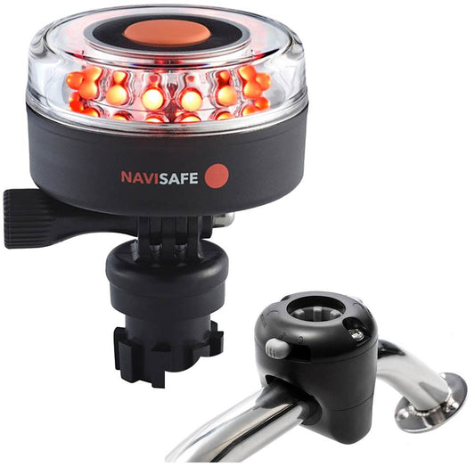 Suncoast Marine and Auto offers Navisafe Navilight All RED 360 2NM w/Navimount Base Rail Mount - Black [045KIT]