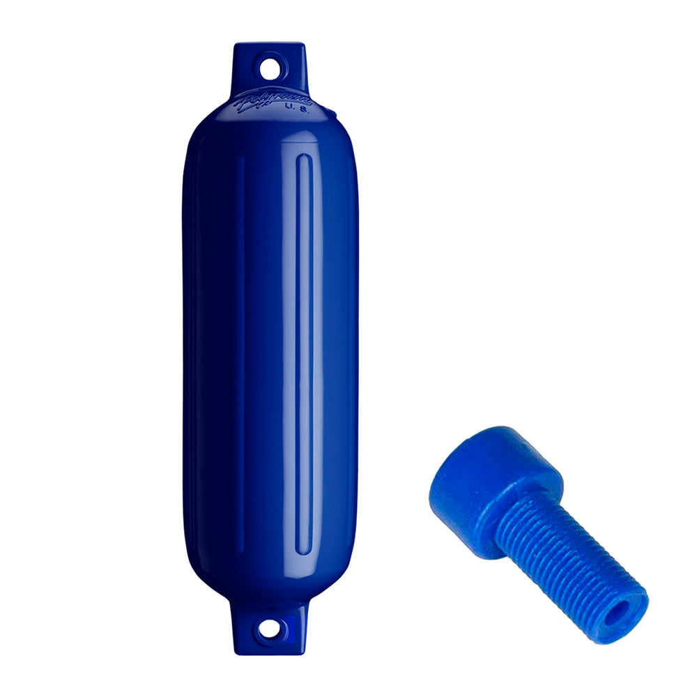 Suncoast Marine and Auto offers Polyform G-4 Twin Eye Fender 6.5" x 22" - Cobalt Blue w/Adapter [G-4-COBALT BLUE]