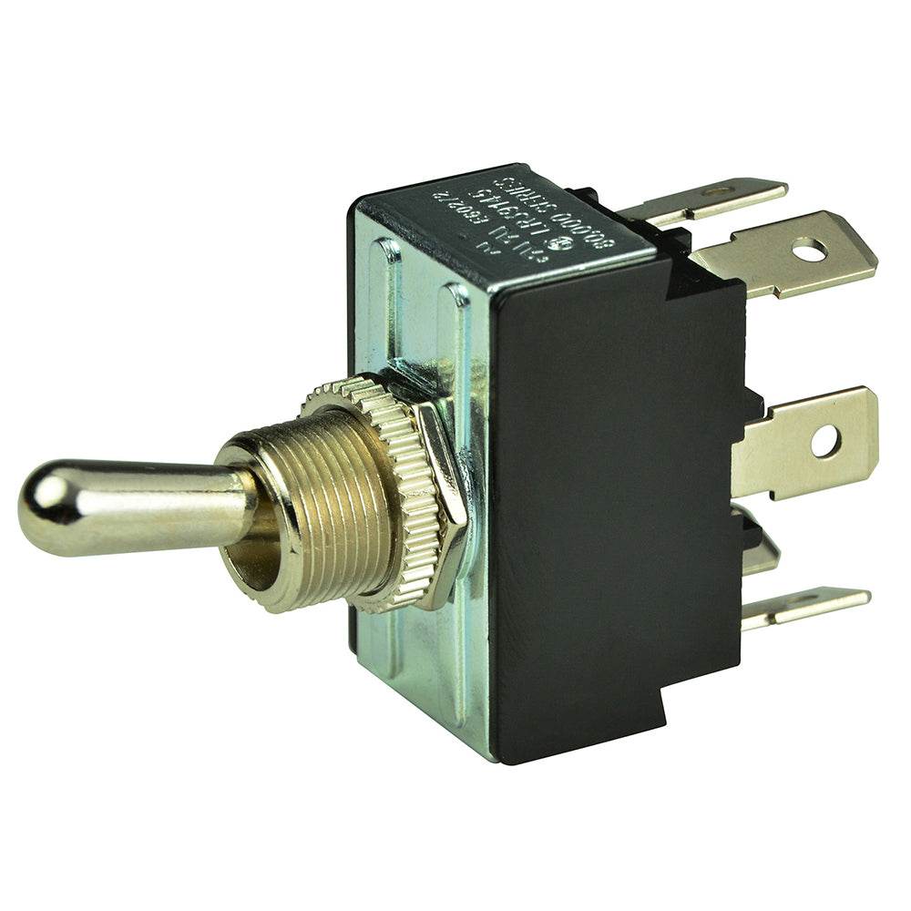 Suncoast Marine and Auto offers BEP DPDT Chrome Plated Toggle Switch - ON/OFF/(ON) [1002014]