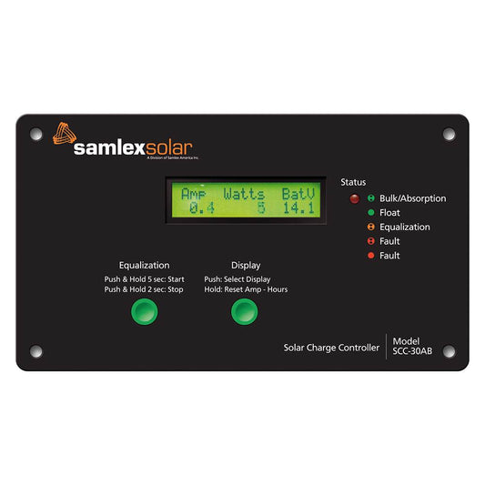 Suncoast Marine and Auto offers Samlex Flush Mount Solar Charge Controller w/LCD Display - 30A [SCC-30AB]