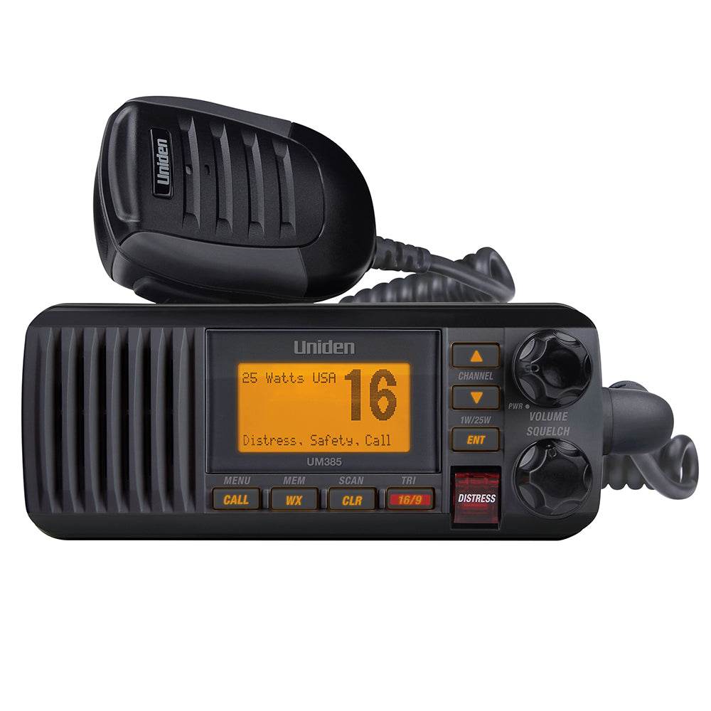 Suncoast Marine and Auto offers Uniden UM385 Fixed Mount VHF Radio - Black [UM385BK]