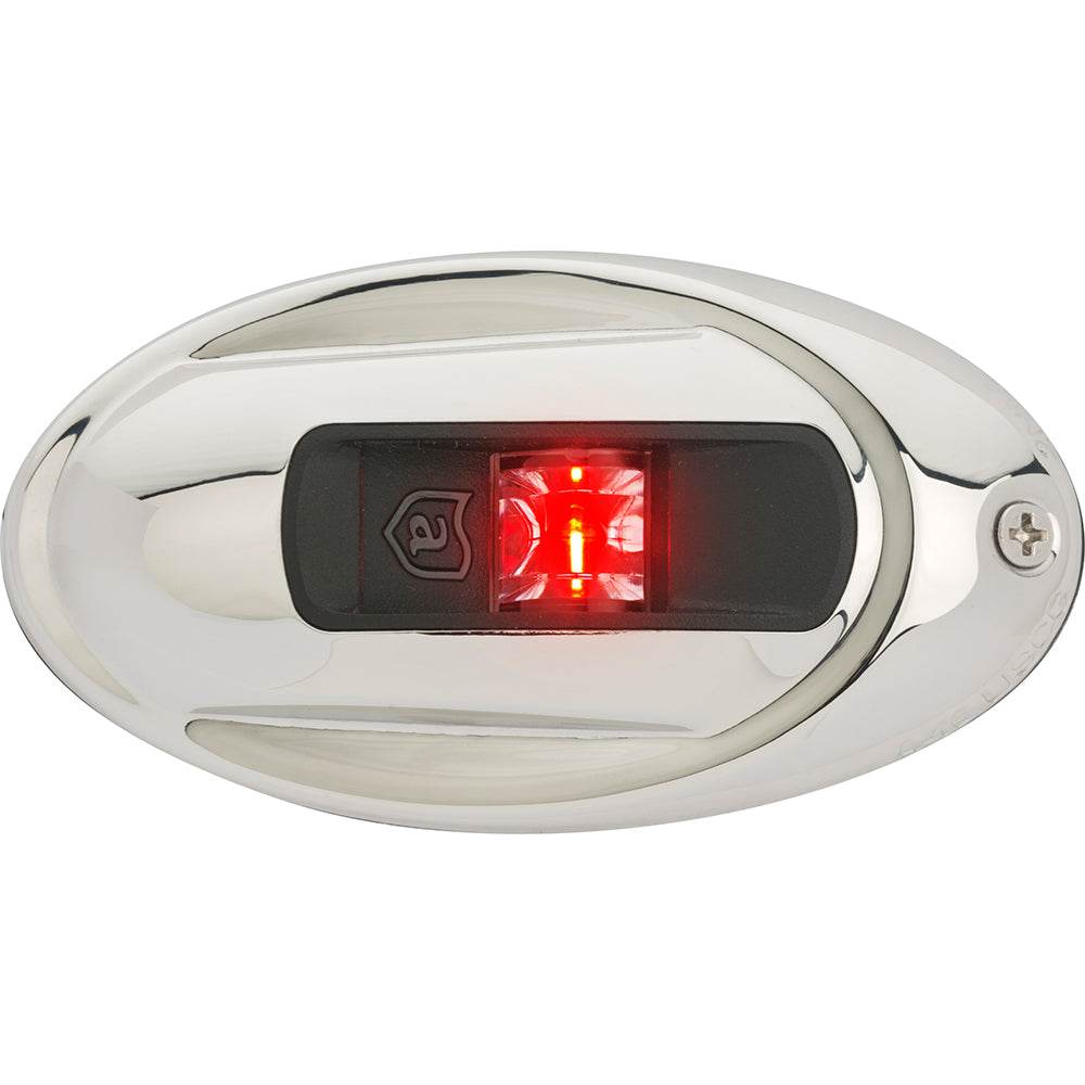 Suncoast Marine and Auto offers Attwood LightArmor Vertical Surface Mount Navigation Light - Oval - Port (red) - Stainless Steel - 2NM [NV4012SSR-7]