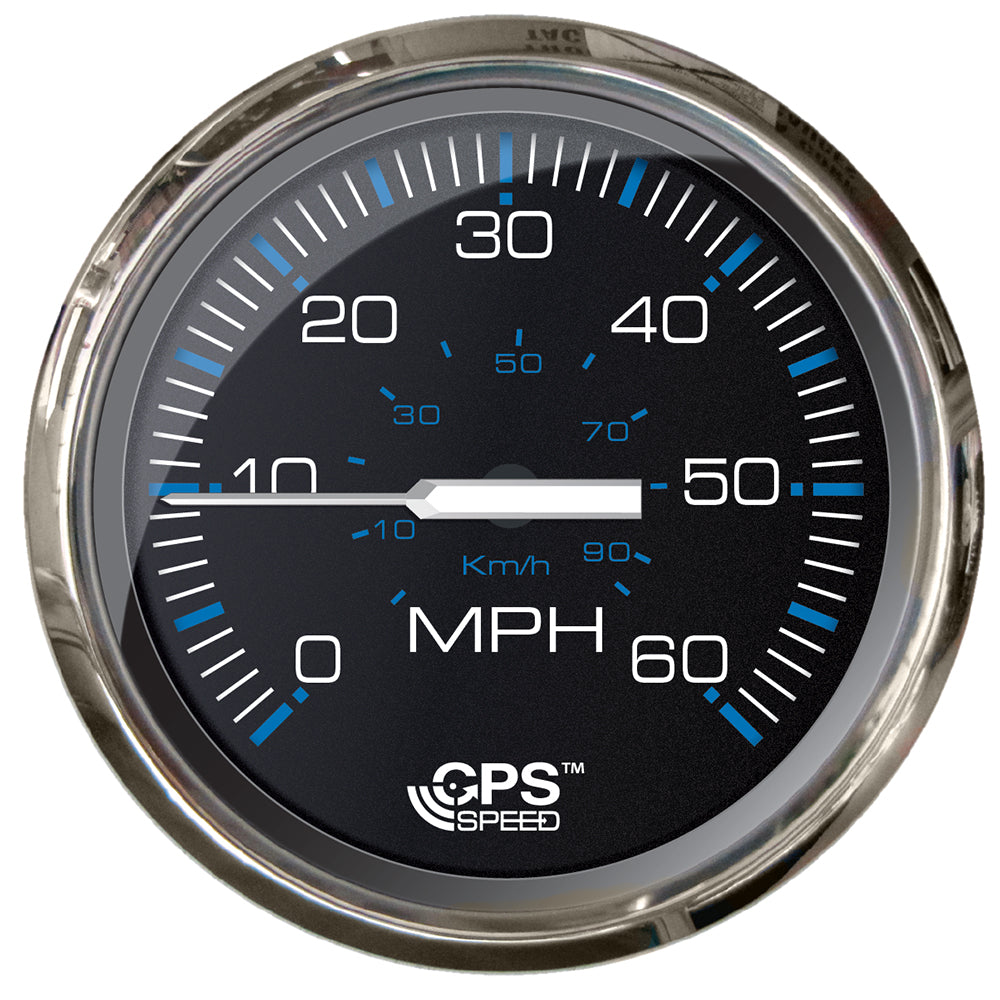 Suncoast Marine and Auto offers Faria Chesepeake Black 4" Studded Speedometer - 60MPH (GPS) [33749]