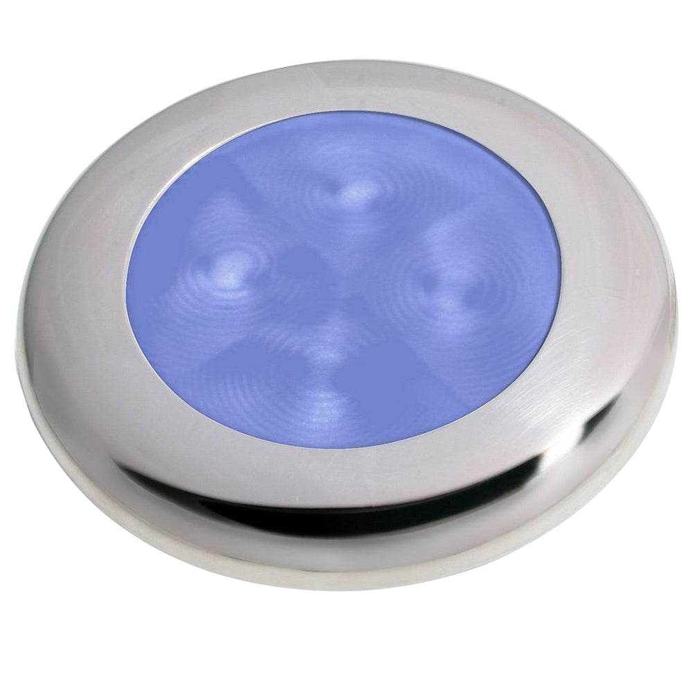 Suncoast Marine and Auto offers Hella Marine Polished Stainless Steel Rim LED Courtesy Lamp - Blue [980503221]