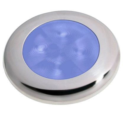 Suncoast Marine and Auto offers Hella Marine Polished Stainless Steel Rim LED Courtesy Lamp - Blue [980503221]