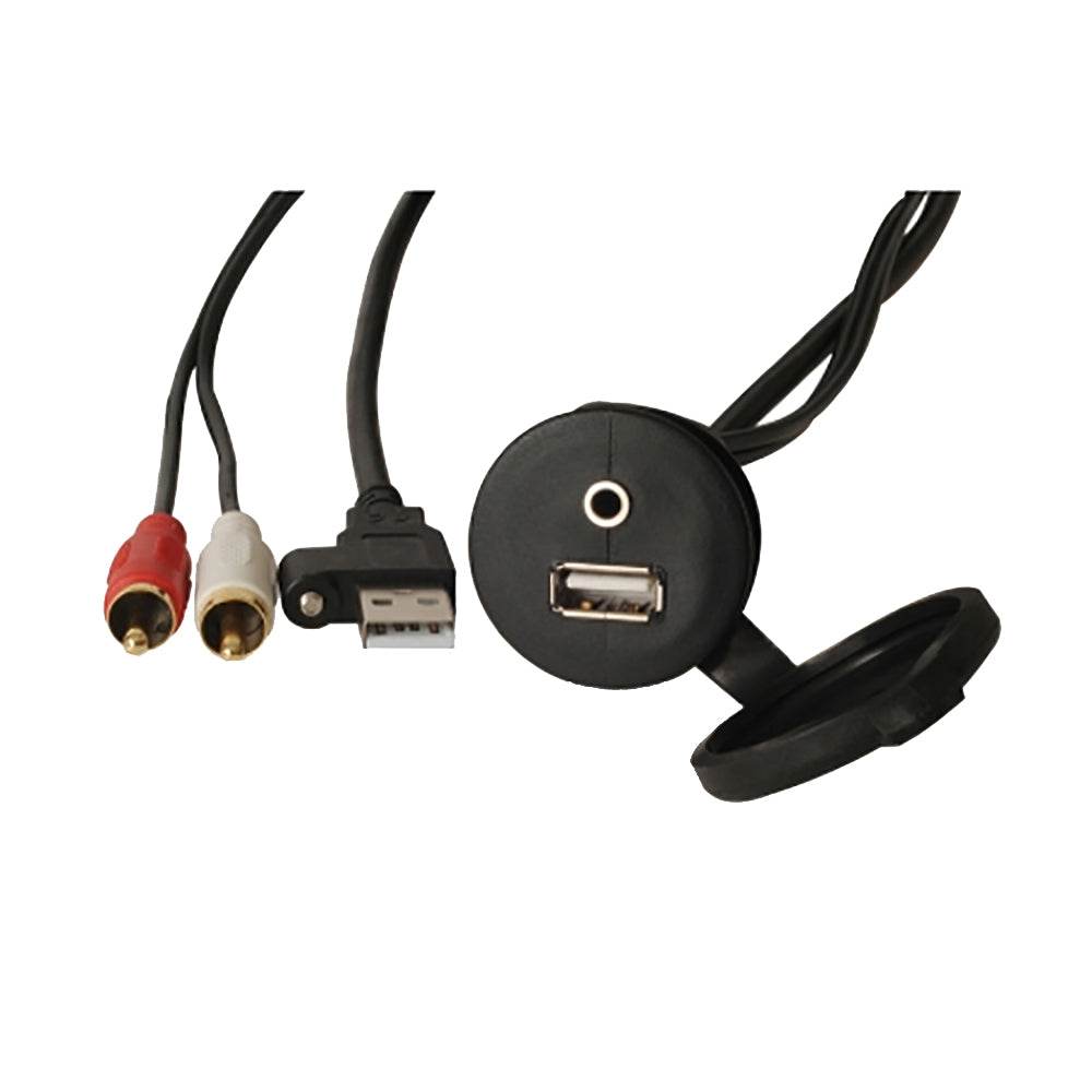 Suncoast Marine and Auto offers Fusion MS-CBUUSB3.5 Panel Mount USB 3.5mm Headphone Jack [010-12381-00]