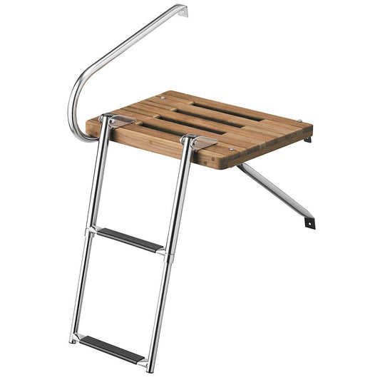 Suncoast Marine and Auto offers Whitecap Teak Swim Platform w/2-Step Telescoping Ladder f/Boats w/Outboard Motors [68900]