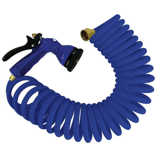 Suncoast Marine and Auto offers Whitecap 15 Blue Coiled Hose w/Adjustable Nozzle [P-0440B]