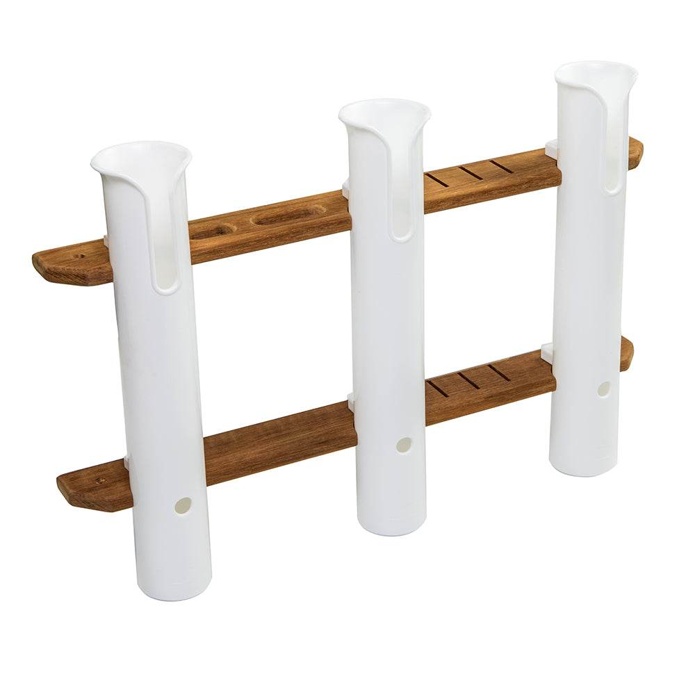 Suncoast Marine and Auto offers Whitecap Teak 3-Rod Tournament Storage Rack [63449]