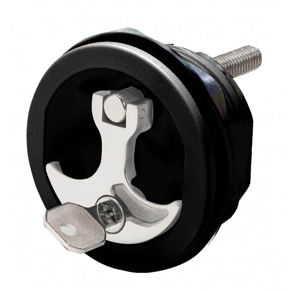 Suncoast Marine and Auto offers Whitecap Compression Handle CP Zamac/Black Nylon Locking Fresh Water Use Only [S-1415BC]