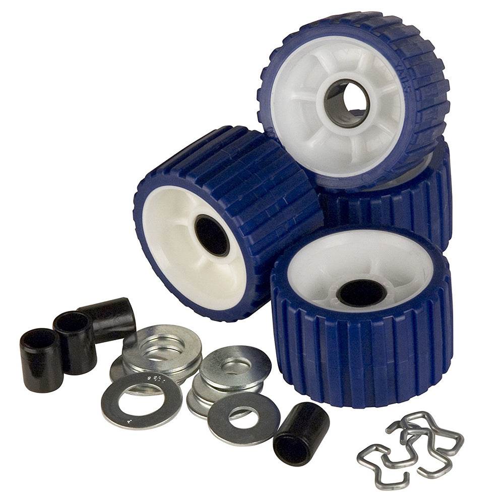 Suncoast Marine and Auto offers C.E. Smith Ribbed Roller Replacement Kit - 4-Pack - Blue [29320]