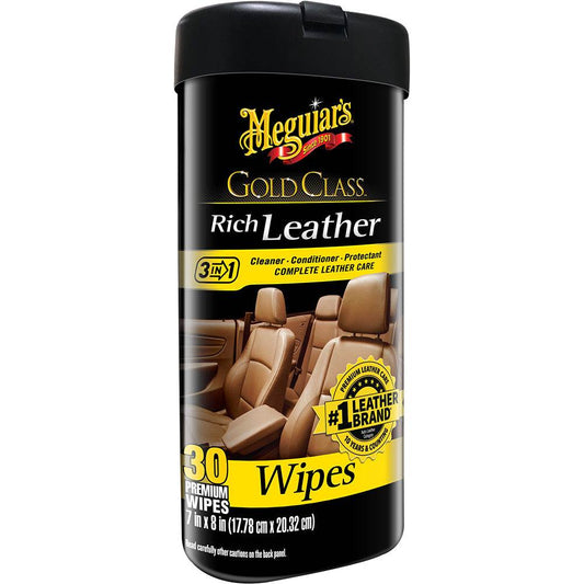 Suncoast Marine and Auto offers Meguiars Gold Class Rich Leather Cleaner Conditioner Wipes [G10900]