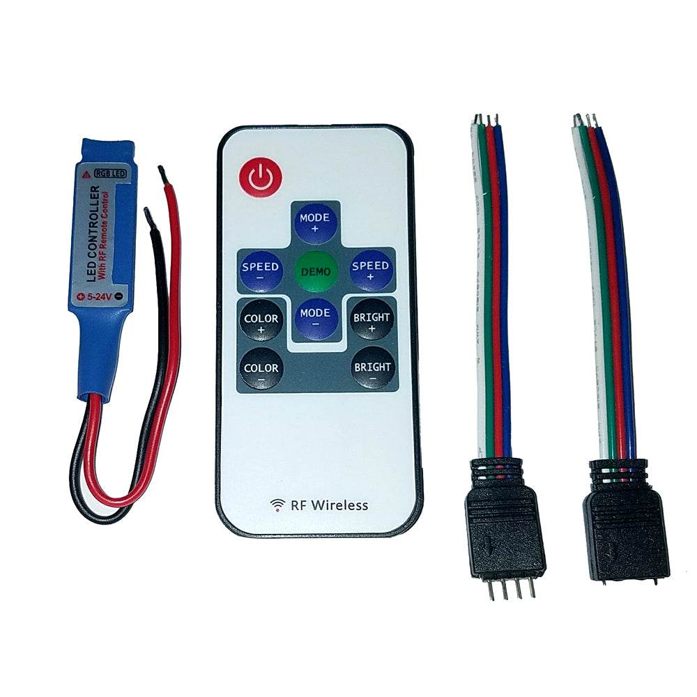 Suncoast Marine and Auto offers Lunasea Multifunction Indoor RGB LED Controller w/Buttons RF Remote 5/12/24 VDC [LLB-45AR-08-02]