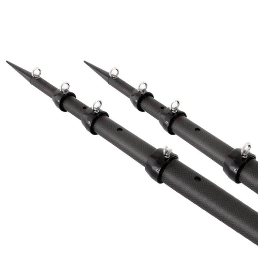 Suncoast Marine and Auto offers Tigress XD 3k Carbon Fiber Telescoping Outrigger Poles - 18 feet - Matte Black/ Black - Pair [88679]