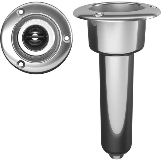 Suncoast Marine and Auto offers Mate Series Stainless Steel 0 Rod Cup Holder - Drain - Round Top [C1000D]