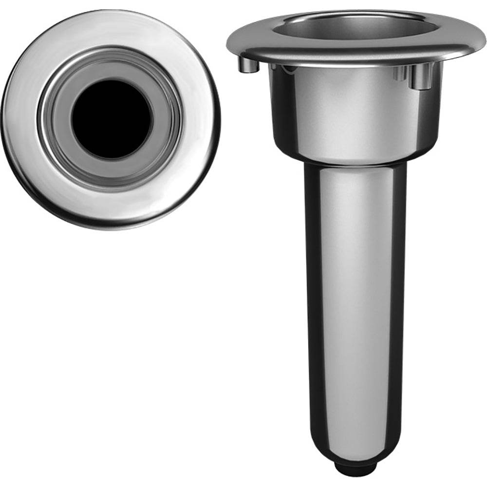 Suncoast Marine and Auto offers Mate Series Elite Screwless Stainless Steel 0 Rod Cup Holder - Drain - Round Top [C1000DS]