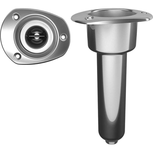 Suncoast Marine and Auto offers Mate Series Stainless Steel 0 Rod Cup Holder - Drain - Oval Top [C2000D]