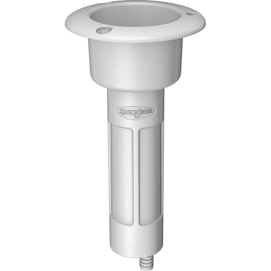 Suncoast Marine and Auto offers Mate Series Plastic 0 Rod Cup Holder - Drain - Round Top - White [P1000DW]