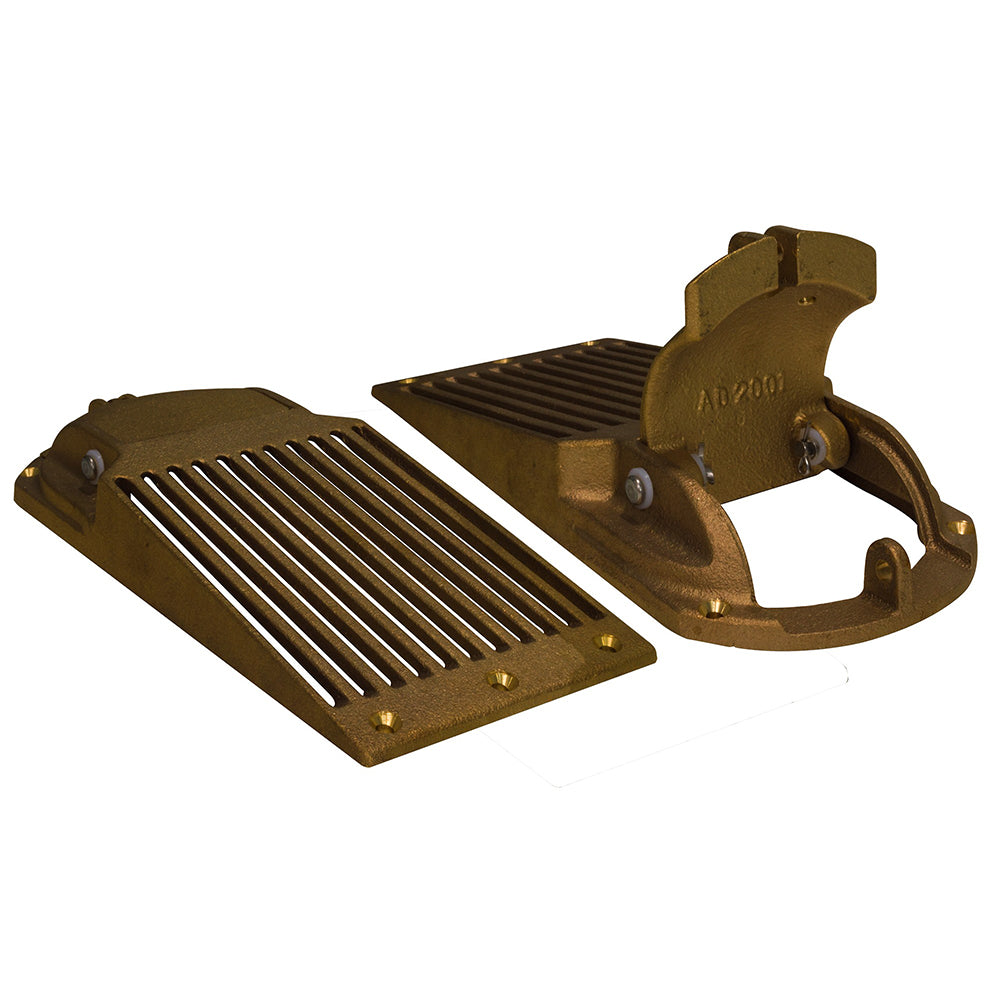 Suncoast Marine and Auto offers GROCO Bronze Slotted Hull Scoop Strainer w/Access Door f/Up to 1-1/4" Thru Hull [ASC-1250]