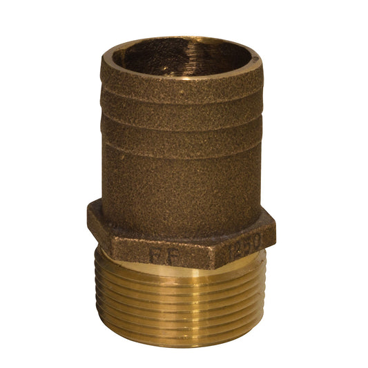 Suncoast Marine and Auto offers GROCO 1/2" NPT x 3/4" Bronze Full Flow Pipe to Hose Straight Fitting [FF-500]