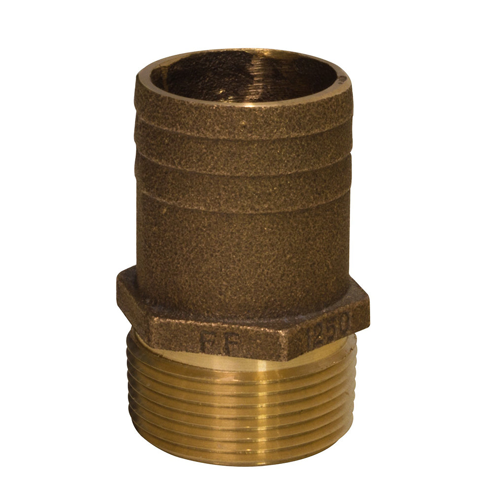 Suncoast Marine and Auto offers GROCO 3/4" NPT x 1" Bronze Full Flow Pipe to Hose Straight Fitting [FF-750]