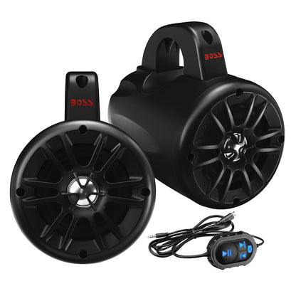 Suncoast Marine and Auto offers Boss Audio 4" BM40AMPBT Amplified Waketower Speakers - Matte Black - 500W [BM40AMPBT]