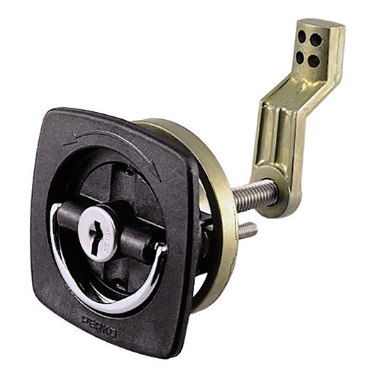 Suncoast Marine and Auto offers Perko Black Flush Lock - 2.5" x 2.5" w/Offset Cam Bar Flexible Polymer Strike [0931DP1BLK]