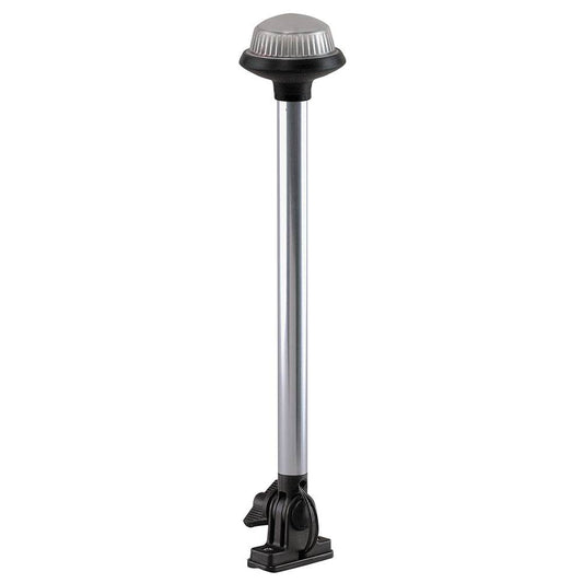 Suncoast Marine and Auto offers Perko Fold Down All-Round Frosted Globe Pole Light - Vertical Mount - White [1637DP0CHR]