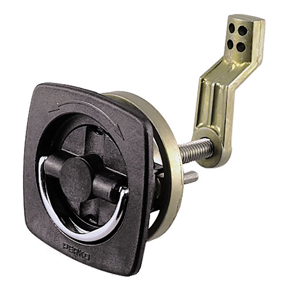 Suncoast Marine and Auto offers Perko Flush Latch - Non-Locking - 2.5" x 2.5" w/Offset Cam Bar Flexible Polymer Strike [0932DP1BLK]