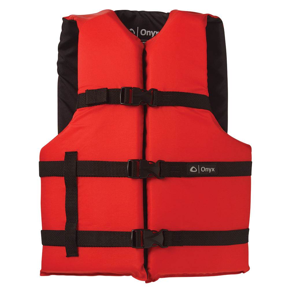 Suncoast Marine and Auto offers Onyx Nylon General Purpose Life Jacket - Adult Universal - Red [103000-100-004-12]