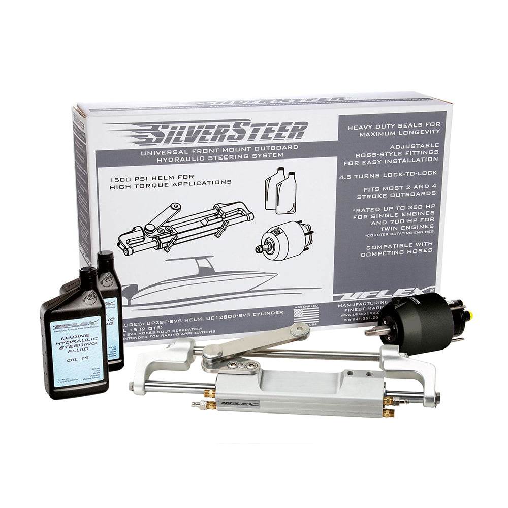 Suncoast Marine and Auto offers Uflex SilverSteer Universal Front Mount Outboard Hydraulic Tilt Steering System - 1500PSI V2 [SILVERSTEER 2TB]