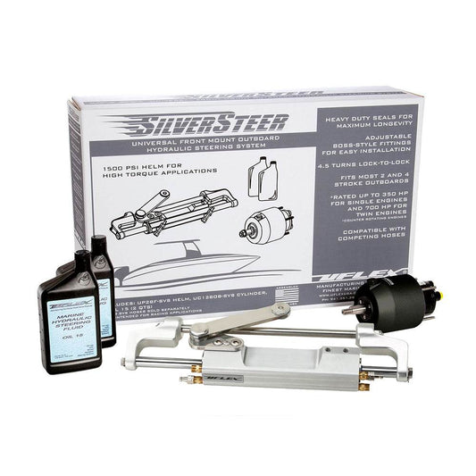 Suncoast Marine and Auto offers Uflex SilverSteer Universal Front Mount Outboard Hydraulic Tilt Steering System - 1500PSI V2 [SILVERSTEER 2TB]