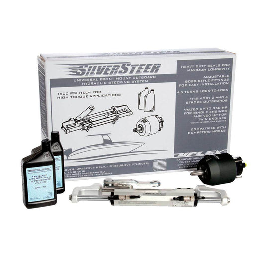 Suncoast Marine and Auto offers Uflex SilverSteer Universal Front Mount Outboard Hydraulic Steering System w/ UC128-SVS-1 Cylinder [SILVERSTEER1.0B]