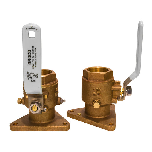 Suncoast Marine and Auto offers GROCO 1-1/4" Bronze Tri-Flanged Ball Valve/Seacock [FBV-1250]