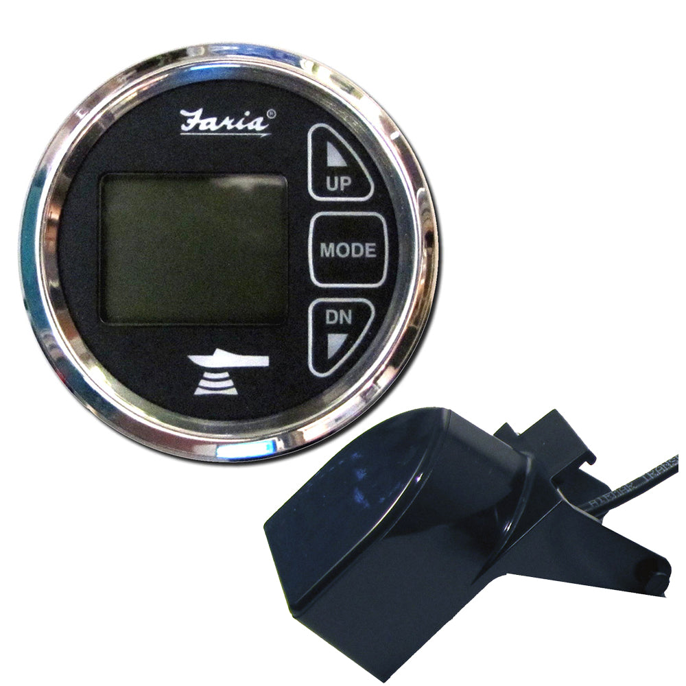 Suncoast Marine and Auto offers Faria Chesapeake Black 2" Dual Depth Temp Sounder w/Transom Mount Transducer [13752]