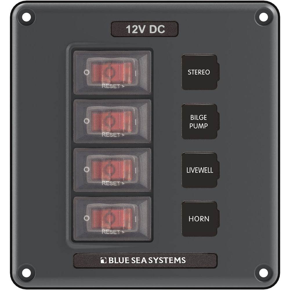 Suncoast Marine and Auto offers Blue Sea 4320 Circuit Breaker Switch Panel 4 Position - Gray [4320]