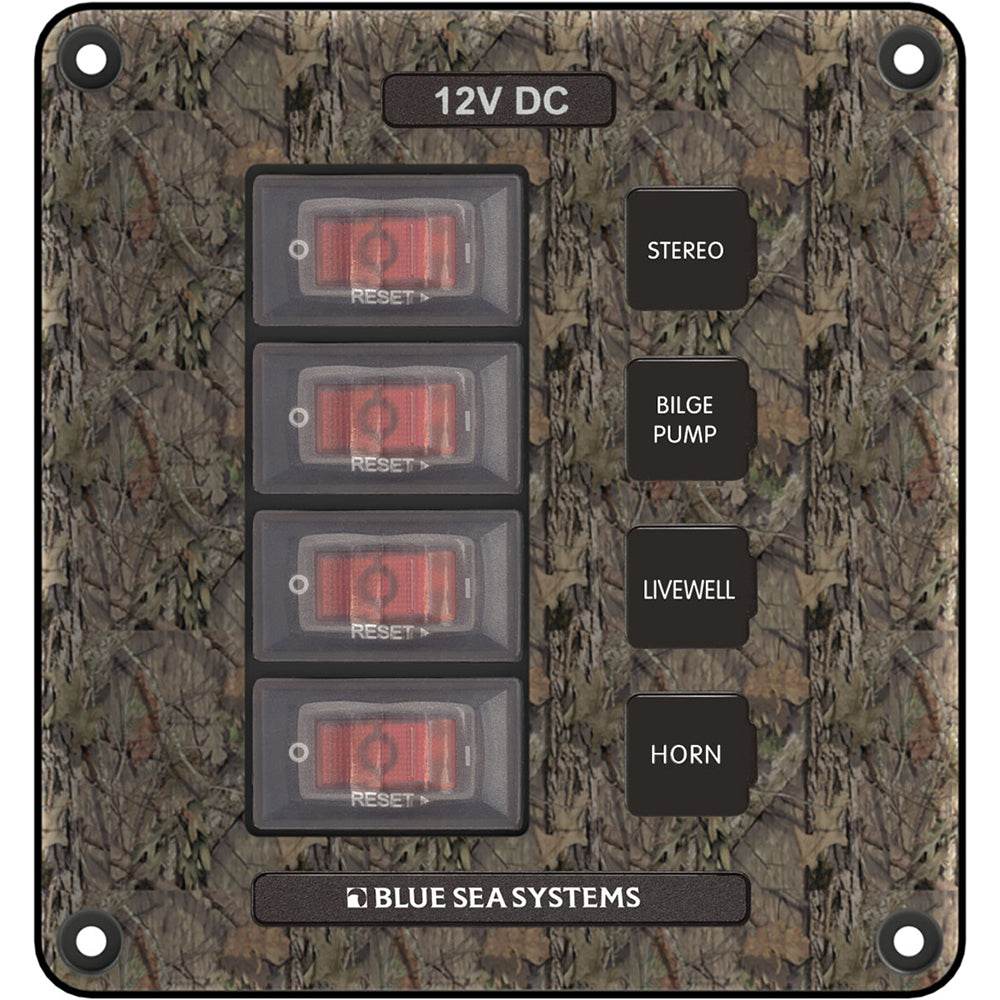 Suncoast Marine and Auto offers Blue Sea 4323 Circuit Breaker Switch Panel 4 Position - Camo [4323]