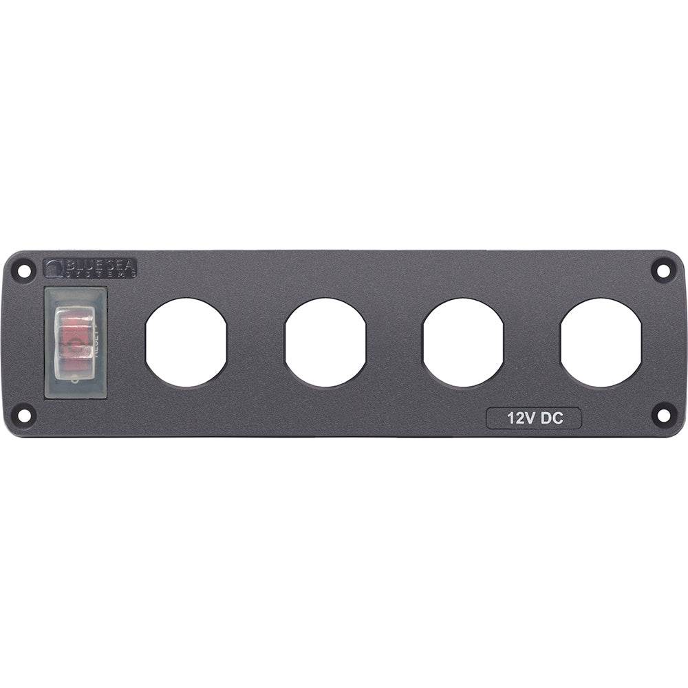 Suncoast Marine and Auto offers Blue Sea Water Resistant USB Accessory Panel - 15A Circuit Breaker, 4x Blank Apertures [4369]