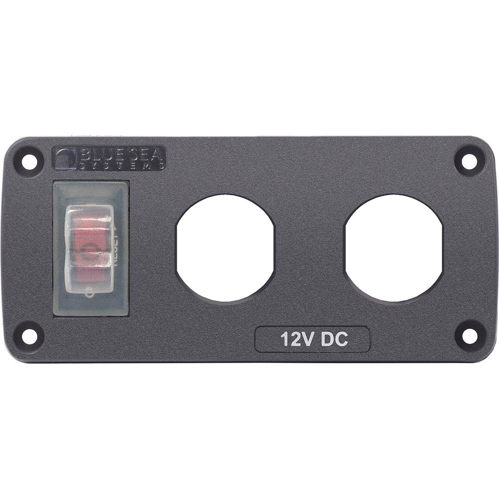 Suncoast Marine and Auto offers Blue Sea 4364 Water Resistant USB Accessory Panel - 15A Circuit Breaker, 2x Blank Apertures [4364]