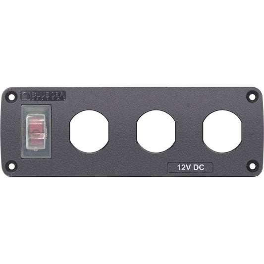 Suncoast Marine and Auto offers Blue Sea 4367 Water Resistant USB Accessory Panel - 15A Circuit Breaker, 3x Blank Apertures [4367]