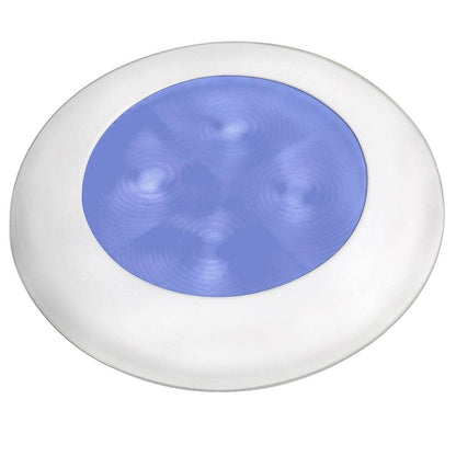 Suncoast Marine and Auto offers Hella Marine Blue LED Round Courtesy Lamp - White Bezel - 24V [980503241]