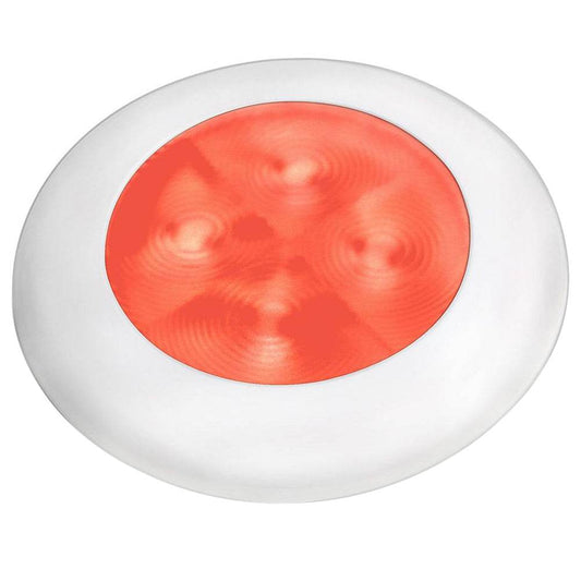 Suncoast Marine and Auto offers Hella Marine Red LED Round Courtesy Lamp - White Bezel - 24V [980508241]