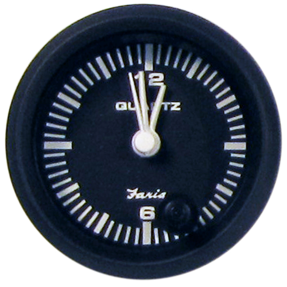 Suncoast Marine and Auto offers Faria Euro Black 2" Clock - Quartz (Analog) [12825]