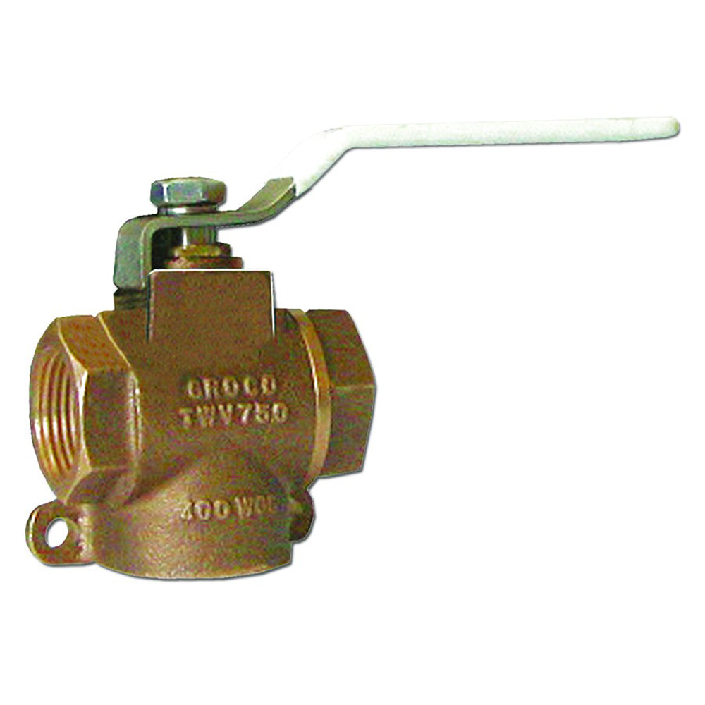 Suncoast Marine and Auto offers GROCO 1/2" NPT Bronze 3-Way Valve [TWV-500]