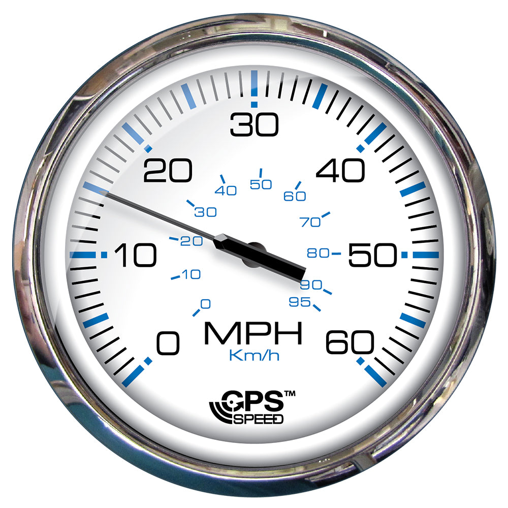 Suncoast Marine and Auto offers Faria Chesapeake White SS 5" Speedometer - 60 MPH (GPS)(Studded) [33861]