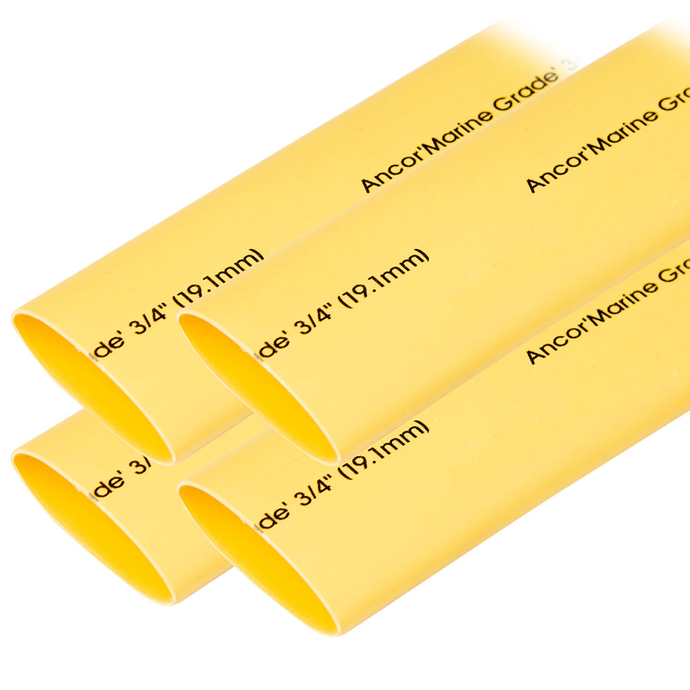 Suncoast Marine and Auto offers Ancor Heat Shrink Tubing 3/4" x 6" - Yellow - 4 Pieces [306906]