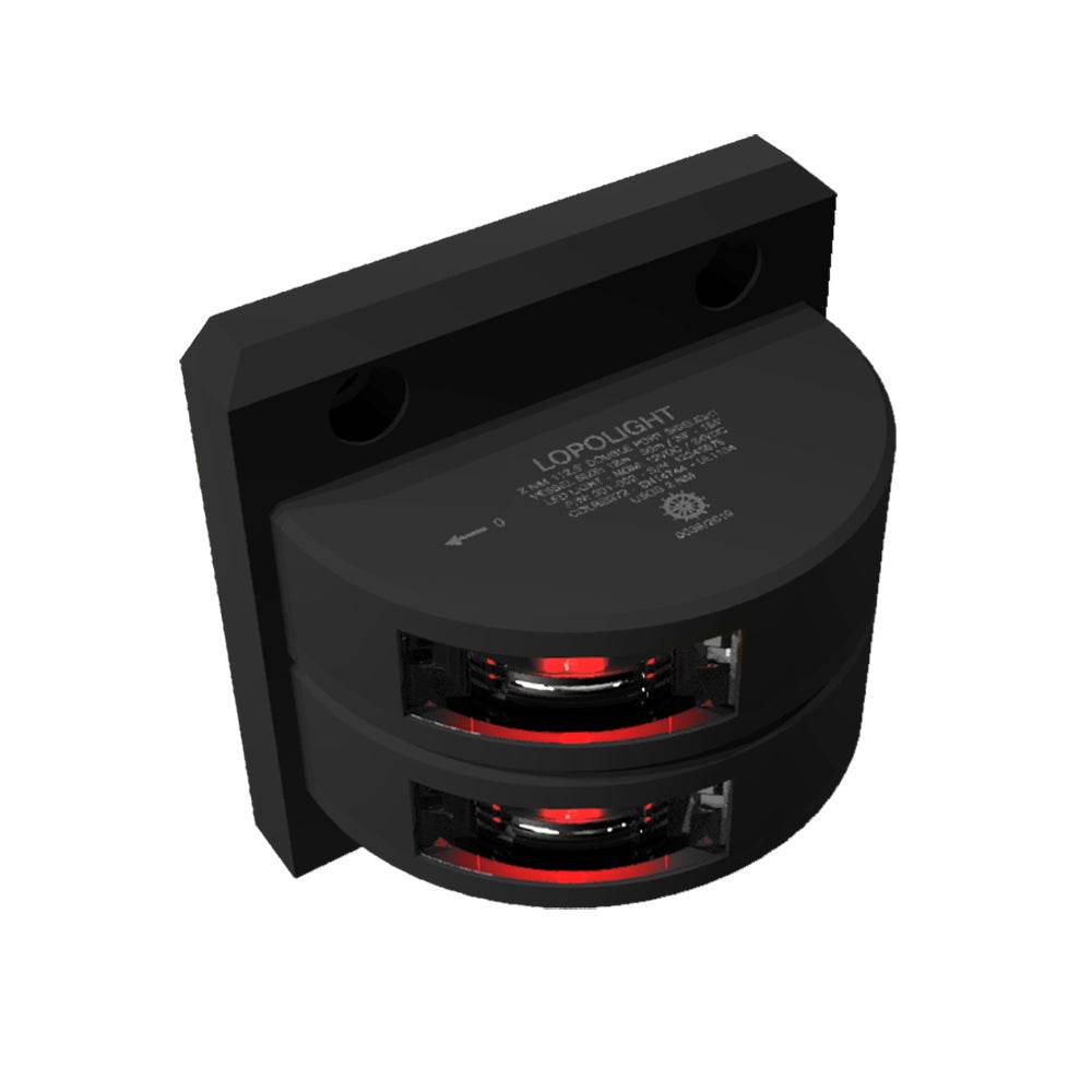 Suncoast Marine and Auto offers Lopolight Series 301-002 - Double Stacked Port Sidelight - 2NM - Vertical Mount - Red - Black Housing [301-002ST-B]